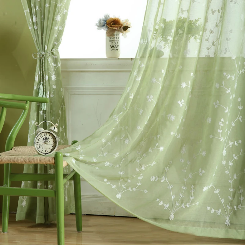 Занавески для гостиной столовой спальни тюль чистая пряжа американский кантри