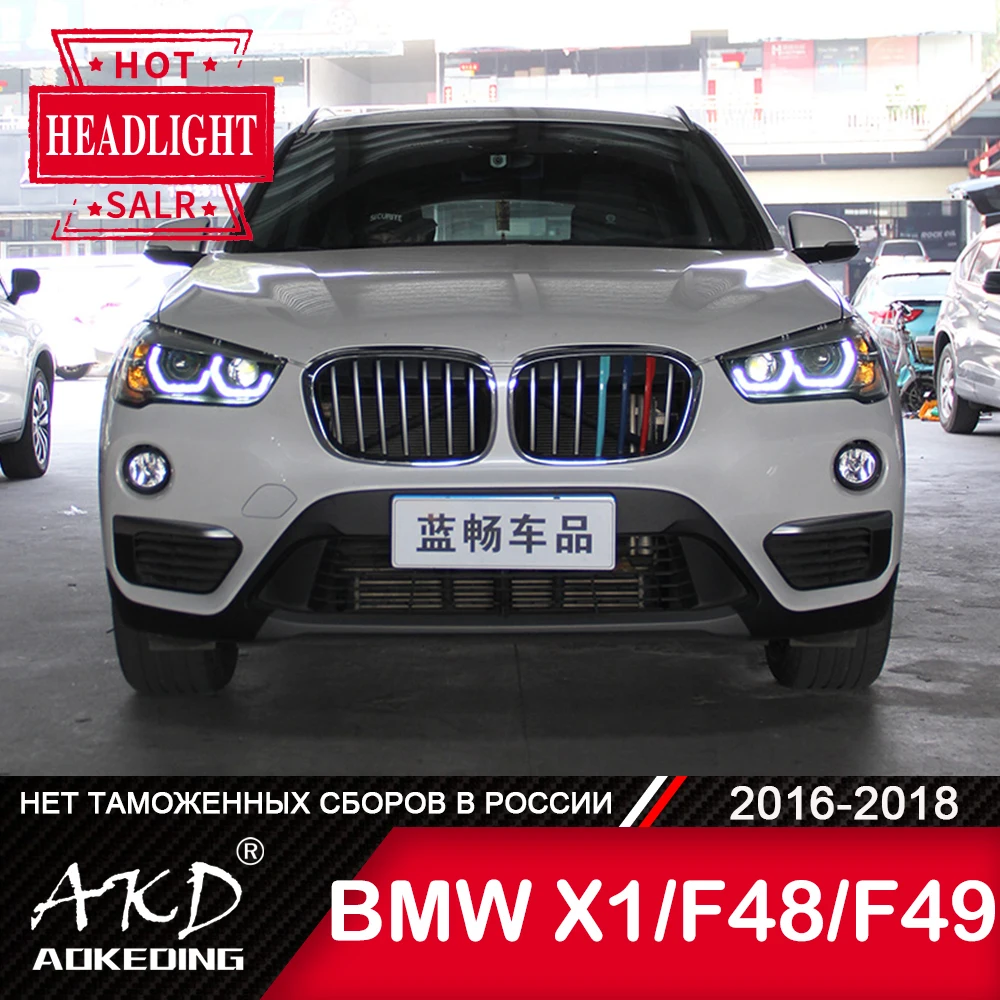 

For Car BMW X1 F48 Head Lamp 2016-2019 Car Accessory Fog Lights Day Running Light DRL H7 LED Bi Xenon Bulb X1 F48 F49 Headlights