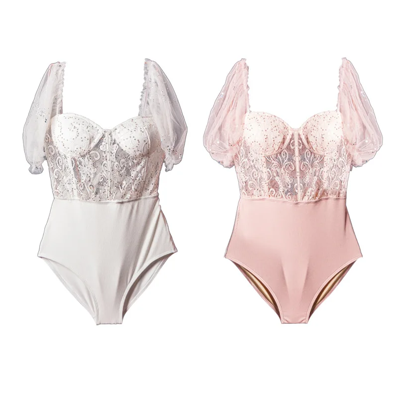 

Swimsuit One Piece Monokini For Girl Plavky Ladies Sexy Women Swimwear Bikini New Ins Underwire Toby Short Long Sleeve Lace