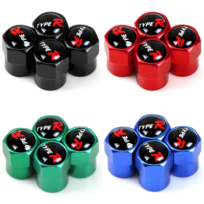 4 шт. Тип R лого r Алюминий колпачки вентиля колеса автомобиля Шины Клапаны шин для