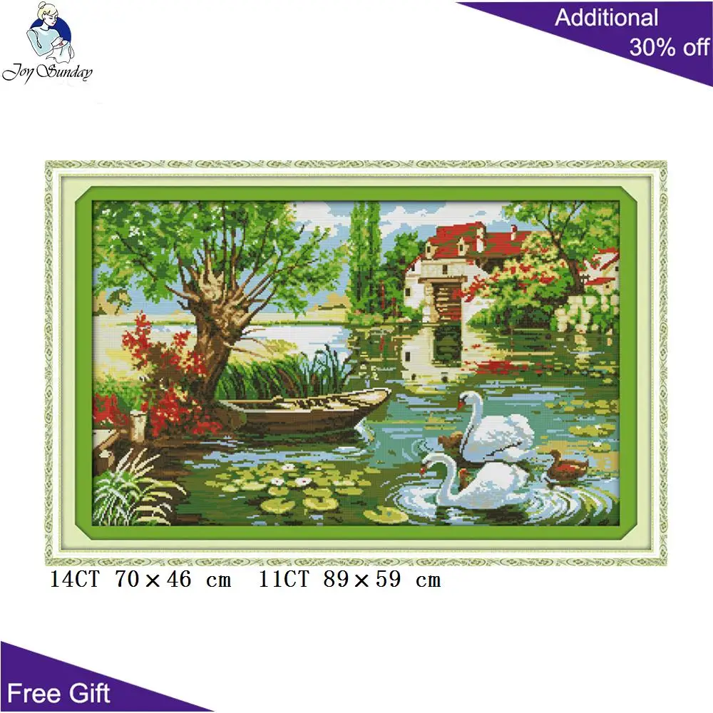 

Joy Sunday Swan Creek Needlecraft F320 14CT 11CT Counted and Stamped Home Decoration Love Home Embroidery DIY Cross Stitch kit