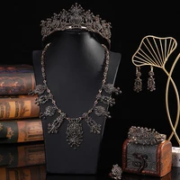 popular turkish jewelry flowery set chain necklace earring bracelet crown 5 piece set bridal caftan dress decorative jewelry set