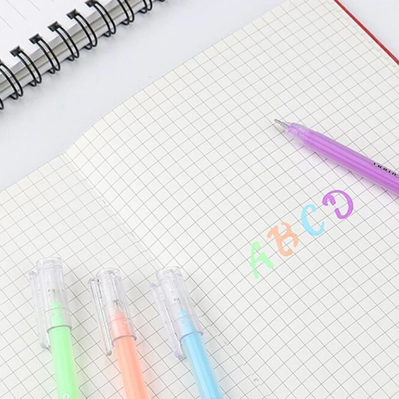 

12 Colors Highlighter Pens Fluorescent Gel Pen 0.5mm Refills Art Drawing Hand Account Diary Stationery School Supplies