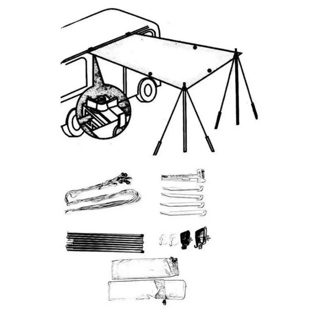 

Car Shelter Shade Camping Side Car Roof Top Tent Awning Waterproof UV Portable Camping Tent Automobile Rooftop Rain Canopy