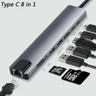 USB-C 8 в 1 Type-C USB 3,0 usb-хаб 4K HD ноутбук PD зарядкаSDTF кардридерRJ45 адаптер для MacBook Pro док-станция