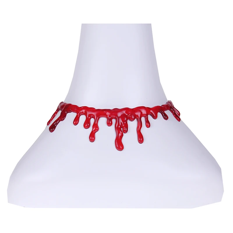 Поддельные капать крови ожерелье и браслет Набор Хэллоуин нарядное платье ужас