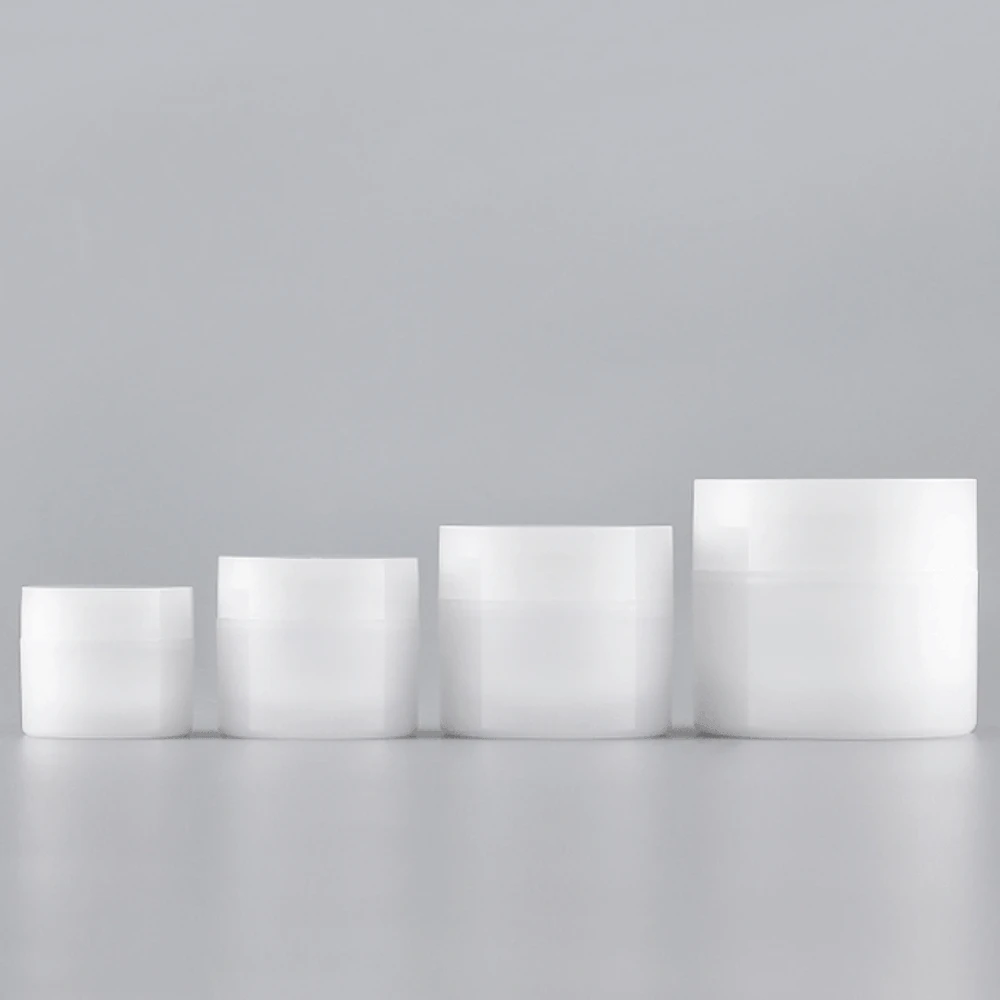 

15/30/50/100g White Face Cream Bottle With Lids Travel Refillable Bottle Double-layer Liner Empty Cosmetic Jar Pot Containers
