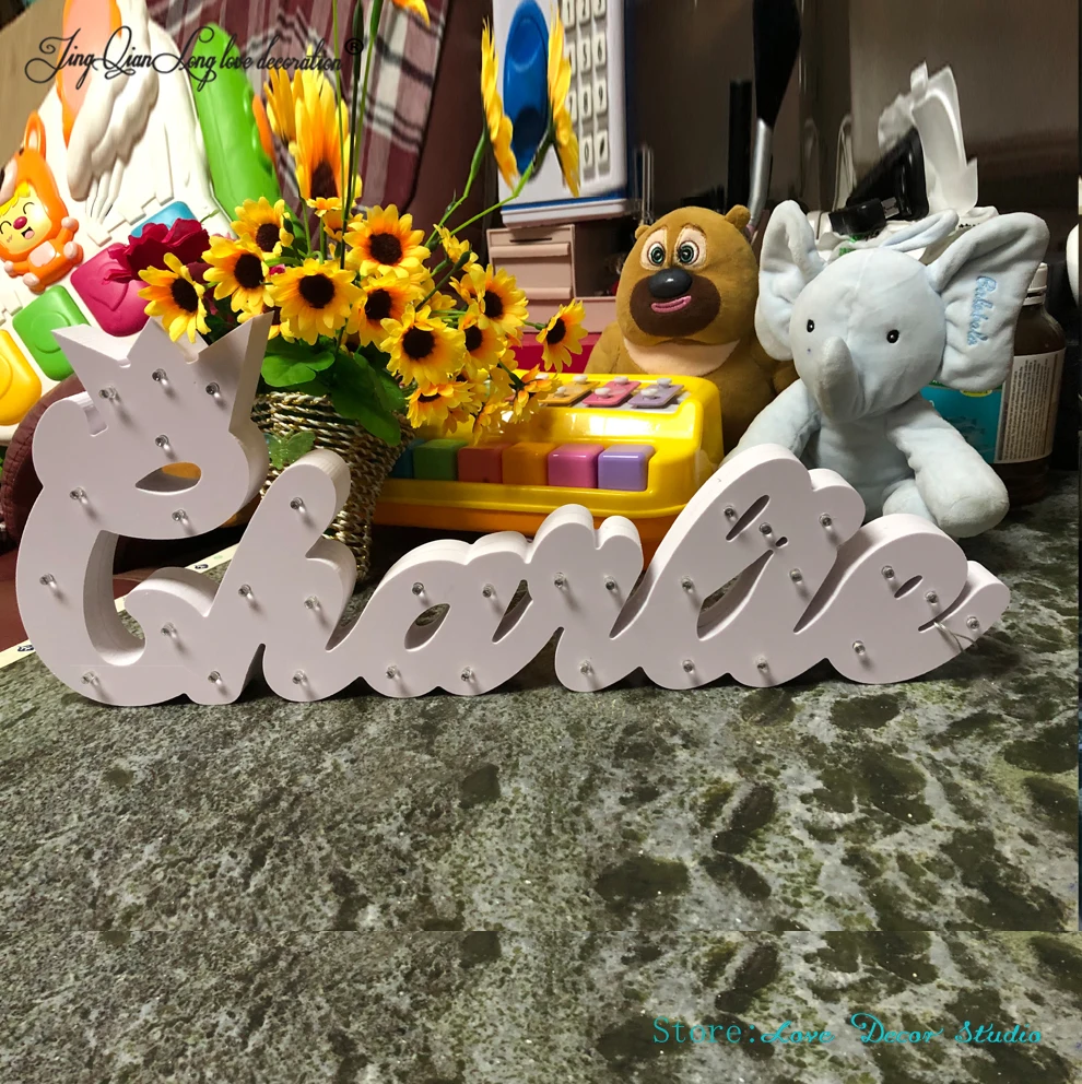 Роскошный подарок на заказ светильник в виде короны буквенный именной день