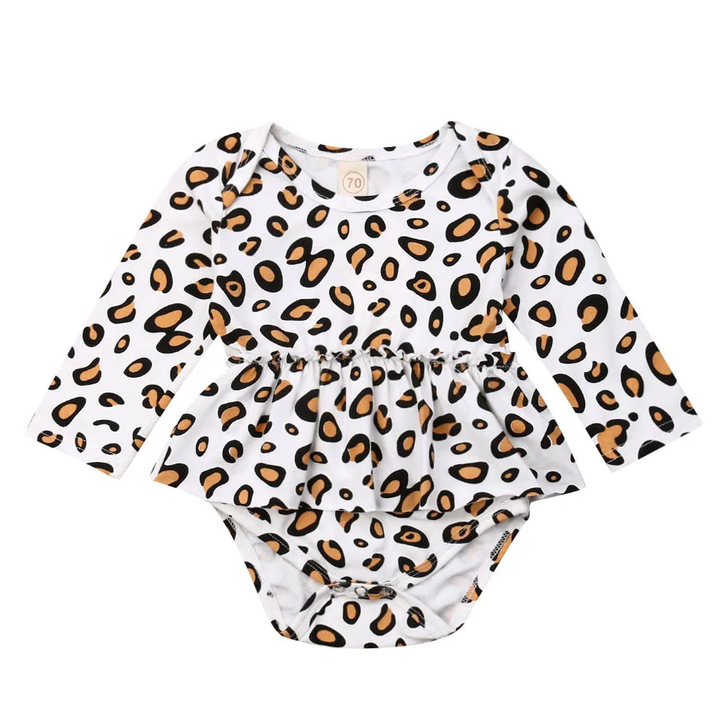 Детская зимняя одежда 2019 г. комбинезон с леопардовым принтом и длинными рукавами