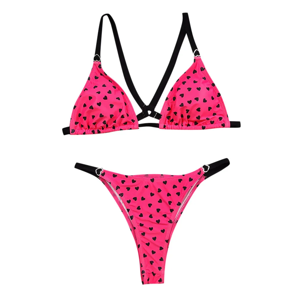Женский бикини сексуальный купальник пуш-ап с принтом Love бандаж 2020 женский 2