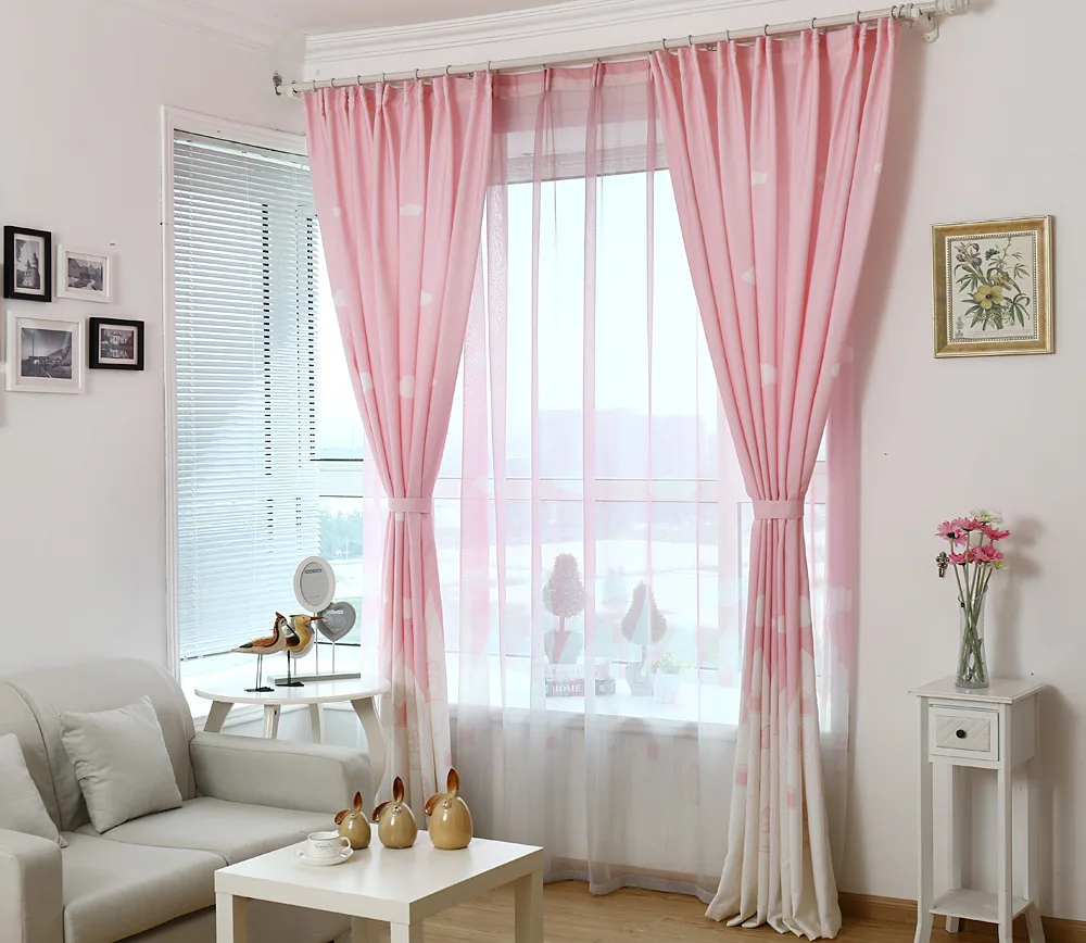 Детские шторы с рисунком принцессы розового цвета для маленьких девочек детские