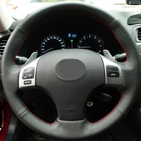 hand stitched black hige soft faux leather car steering wheel cover for lexus is is250 is250c is300 is350 is300c is350c f sport
