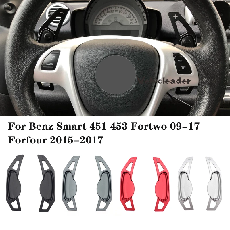 Pair Car Steering Wheel Shift Paddle Extender Gear Aluminum Alloy Quick Shift For Benz Smart 451 453 Fortwo 09-17 Forfour 15-17