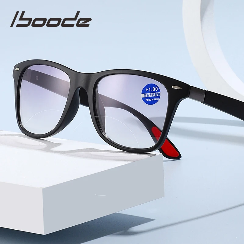

iboode Bifocal Reading Sun Glasses Women Men Presbyopia Eyeglasses Classic Square Sunglasses With Diopters +1.5 2.0 2.5 3.0 3.5