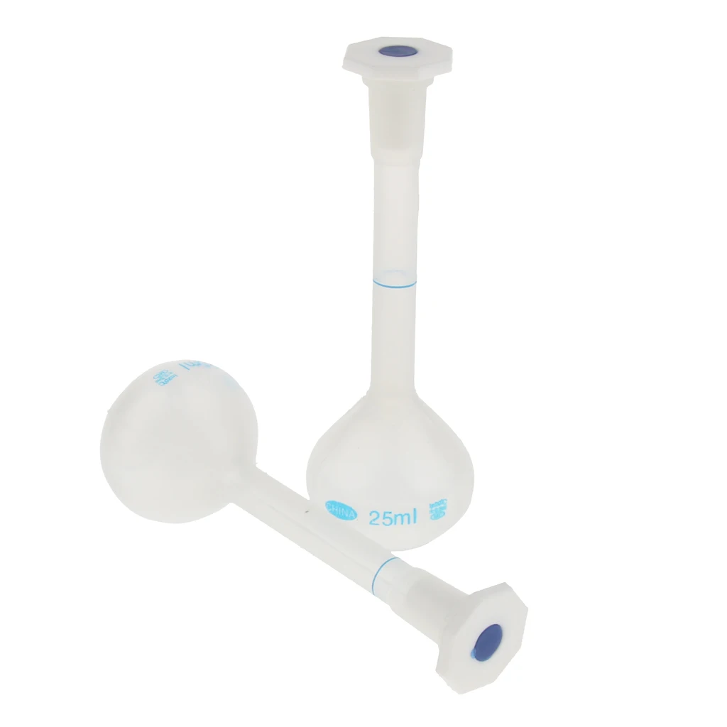 

Пластиковая прозрачная мерная колба премиум-класса 25 мл, 2 шт., Мензурка и пробка