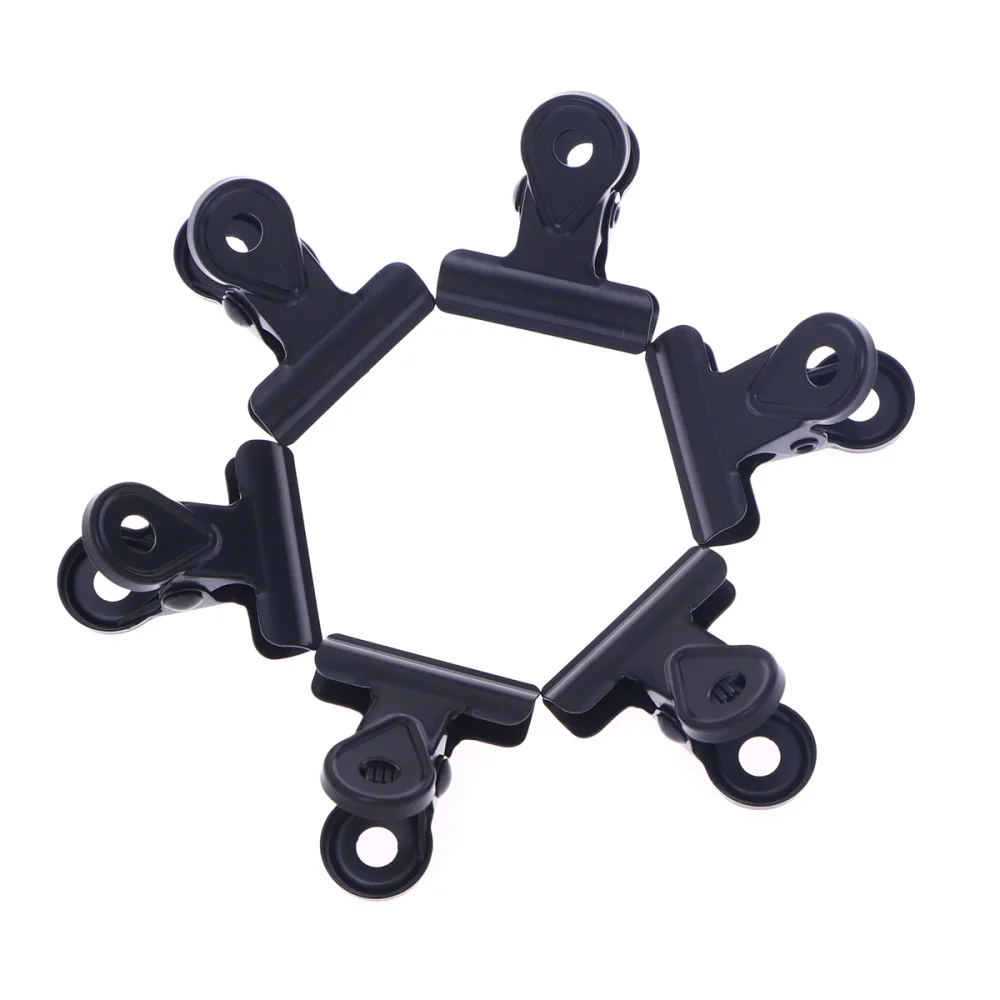 

20PCS Metal Hinge Clips Binder Clips Paper Clamp Copper Paper Clips - Black (20MM)
