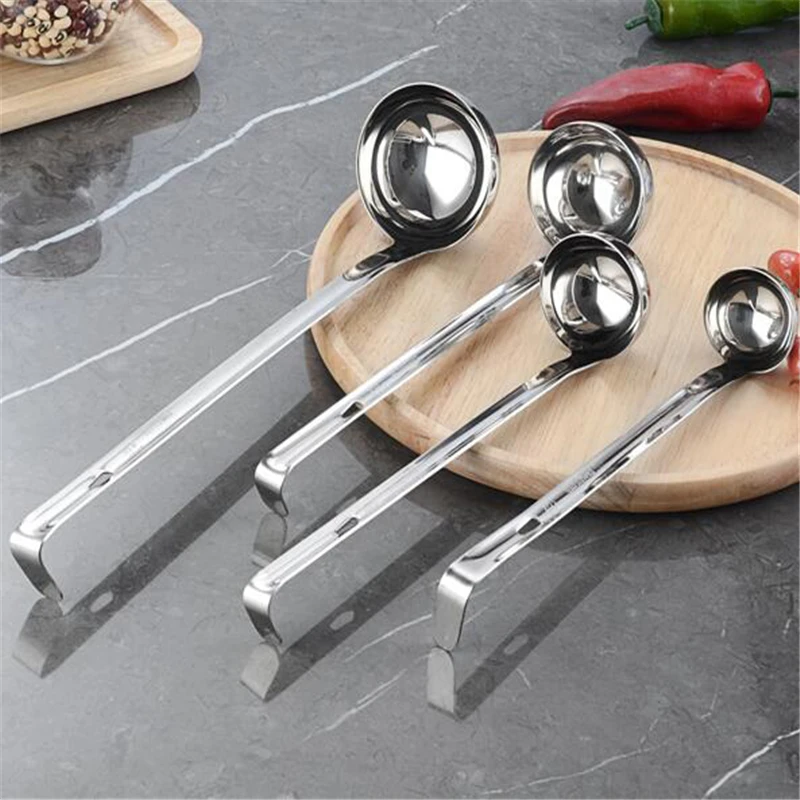 NEW Stainless Steel Soup Sauce Spoon Small Soup Ladle Serving Spoon Creative Soup Porridge Sauce Measuring Spoon  Cutlery
