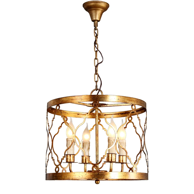 Женская люстра элегантный кухонный светильник в форме клетки золотого цвета