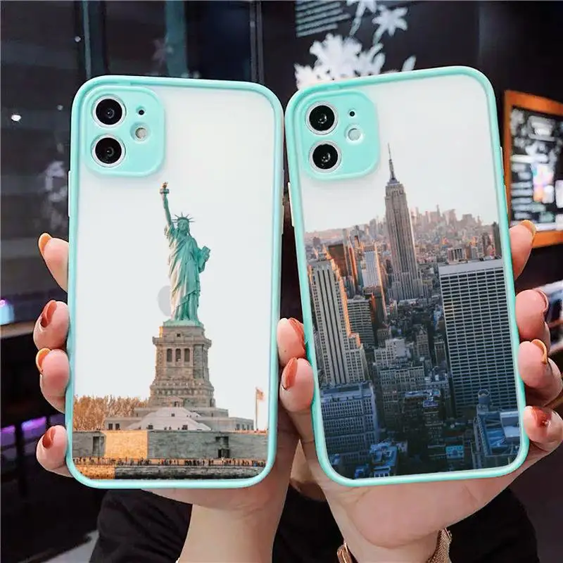 

new york city street Phone Case Matte Transparent for iPhone 7 8 11 12 s mini pro X XS XR MAX Plus cover funda