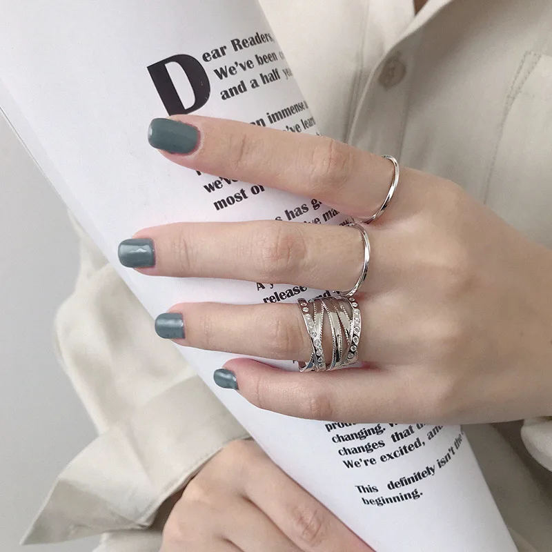 SHANICE 925 Sterling Silver Open Ring INS simple Mobius twist adjustable opening Ring Holiday Engagement Party Jewelry