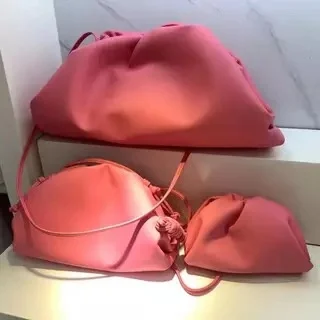 Сумка из натуральной кожи, сумка-конверт, роскошные сумки, женские сумки, дизайнерские объемные, округлые формы, кошельки и сумки, клатчи - Цвет: Medium rose red