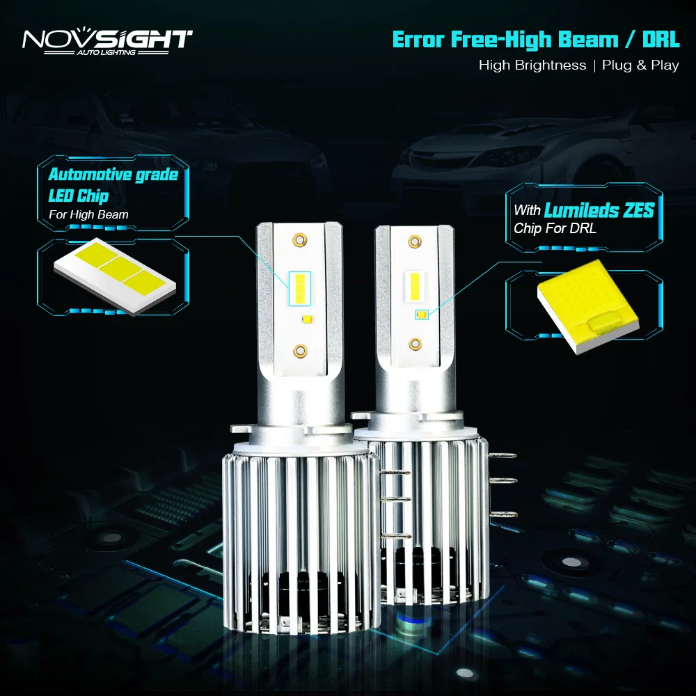 NOVSIGHT Leb лампа головной светильник 60 Вт 10000LM 6500 к авто светодиодный налобный фонарь