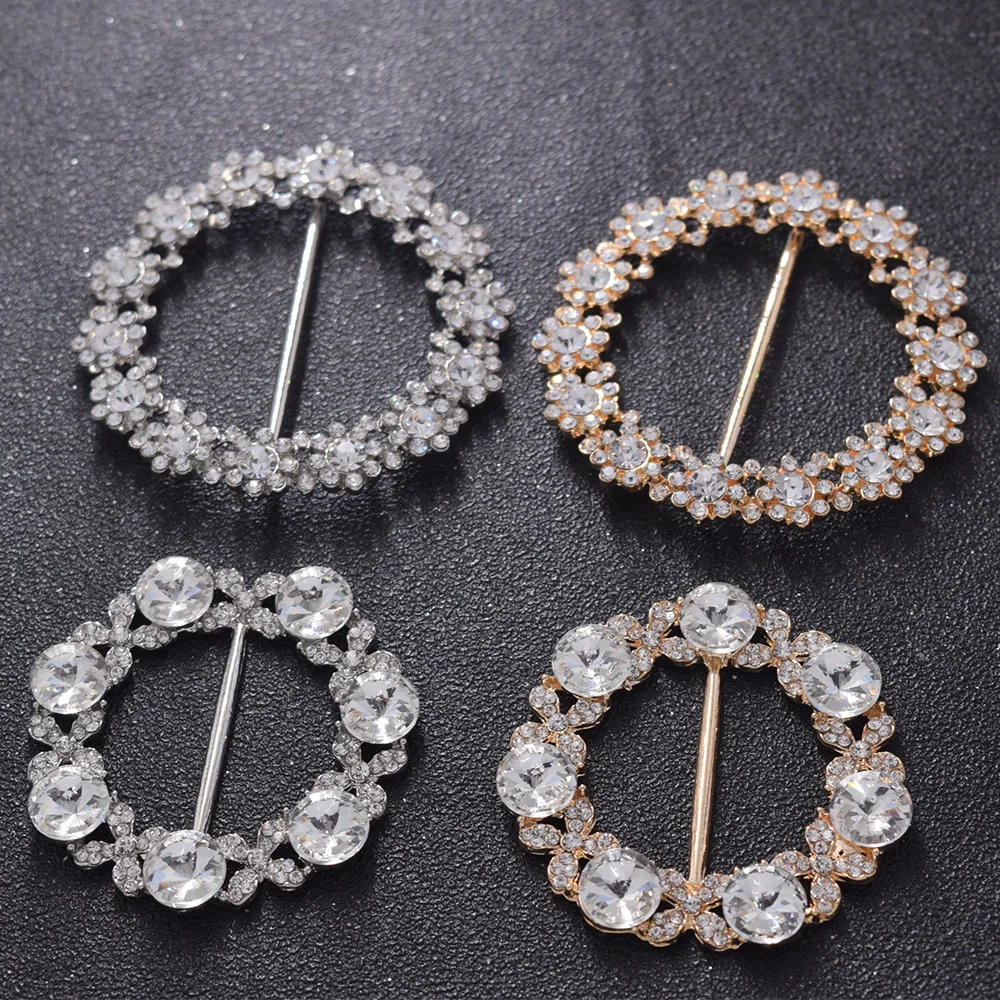 2 шт./лот женские пряжки из сплава для обуви лента с узлом ремня со стразами