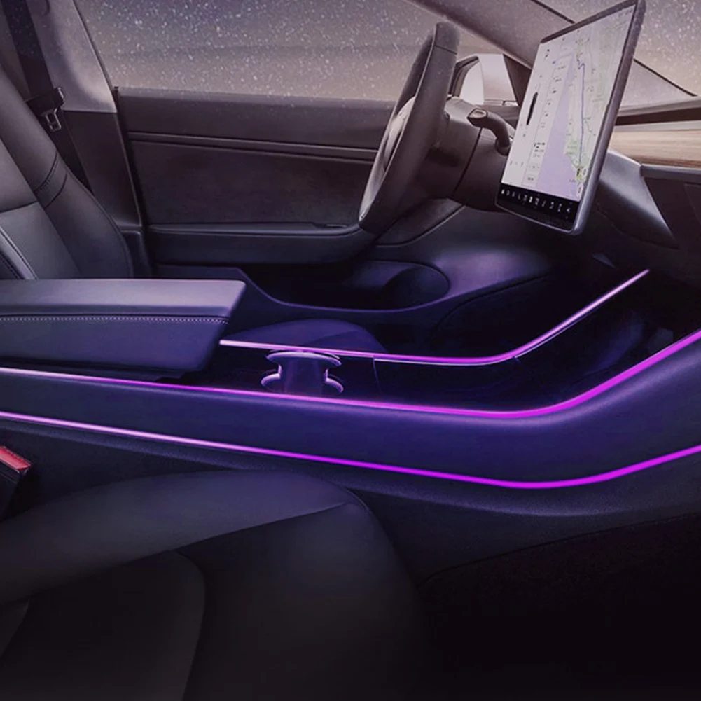 

LED Strip Lights Flexible Color Changing Accessories With App Controller Neon Lamp Tubes ABS High Brightness For Tesla Model 3