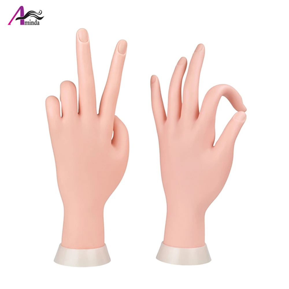 1Pc Flexible Plastic Mannequin Hand For Display Multi-function Soft Hand Mannequin For Gloves Jewelry Finger Covers Nails Show