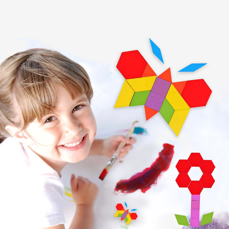 

155Pcs Creative Colorful Learning Educational Montessori Intelligence Toys Games Wooden Shapes Block Jigsaw Puzzle for Gifts