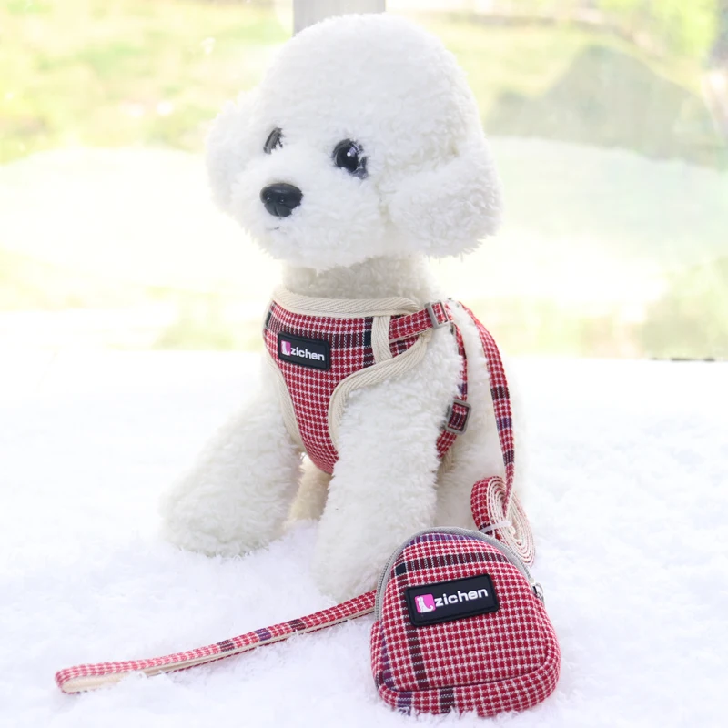 Поводок для собак и поводок поводков клетчатая куртка стеганая дышащая шлейка