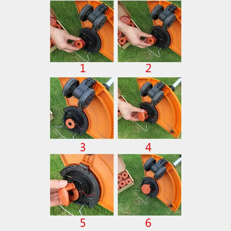 

6pcs Replacement Spool Line with 1 Cap Cover for WORX WA0010 Grass Trimmer Edger Reel Lines
