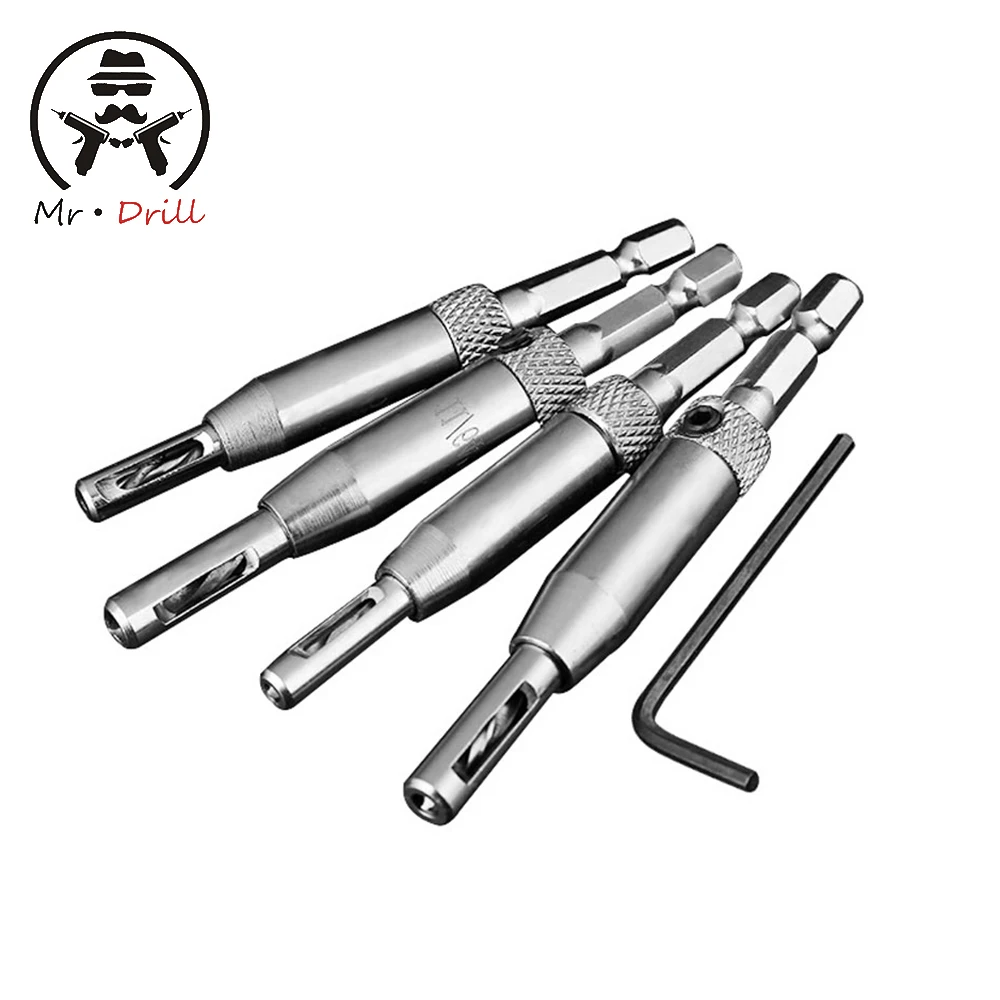 Набор сверл для дверного замка и шарнира 4 шт. самоцентрирующаяся пила из