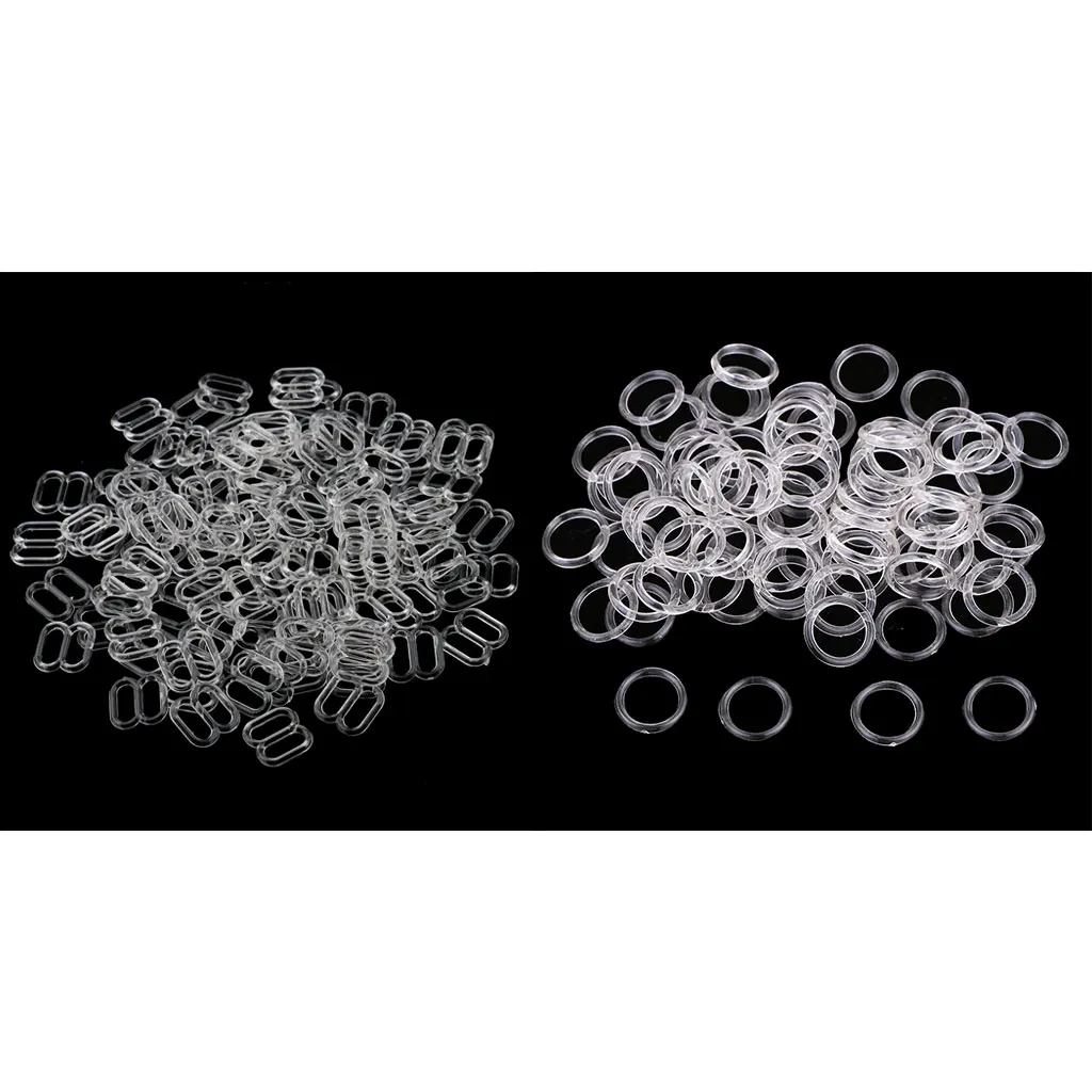 200 Sets Nylon Coated Plastic Lingerie Adjustment strap slides Hardware Sewing Clips Clasp Hooks for Bra Strap | Дом и сад