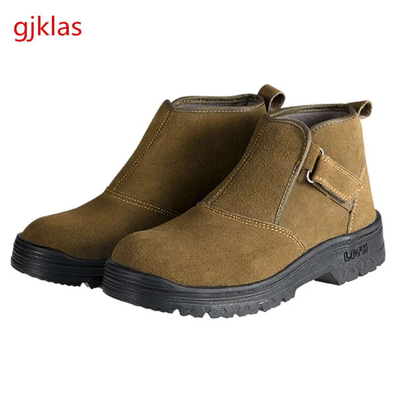 

Welding Safety Boots for Men Male Steel Toe Shoes Work Boots Cow Suede Construction Protective Safety Shoes Sicherheitsschuhe
