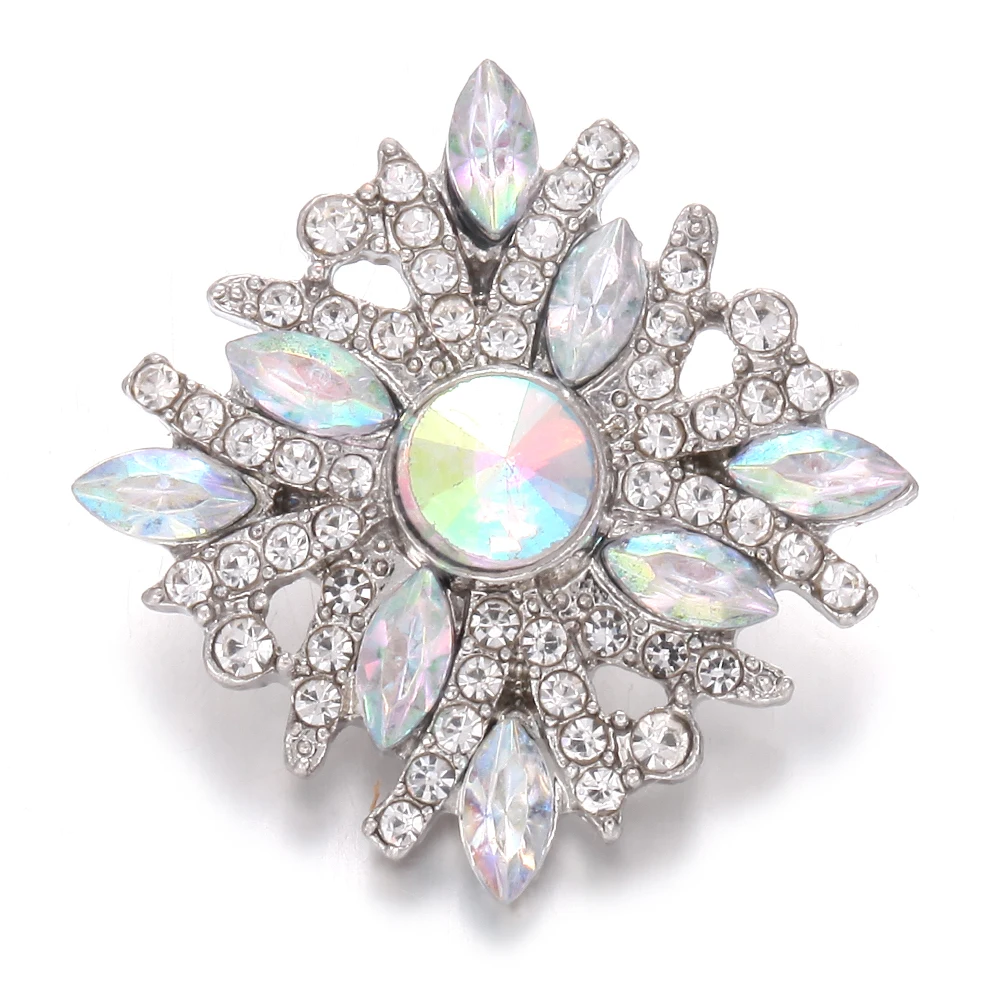 10 шт./лот новинка 18 мм металлическая кнопка со стразами ювелирное изделие