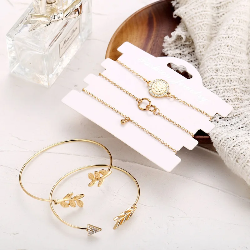 4 шт./компл. браслет с подвесками модная Регулируемая манжета разъемные браслеты