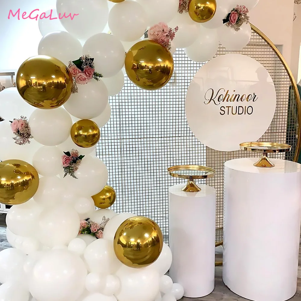 

White Sequined Latex Balloon Chain Set Romantic Wedding Birthday Balloon Kids Birthday Party Wedding Decorations Bridal Shower