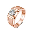 Мужское кольцо из серебра 925 пробы с муассанитом