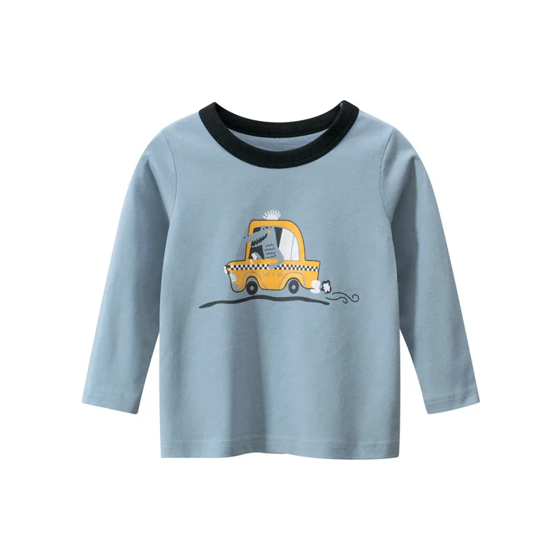 

Children's Long Sleeve T-shirt Cute Cartoon Crocodile Driving Car Letter Long Sleeve T-shirt