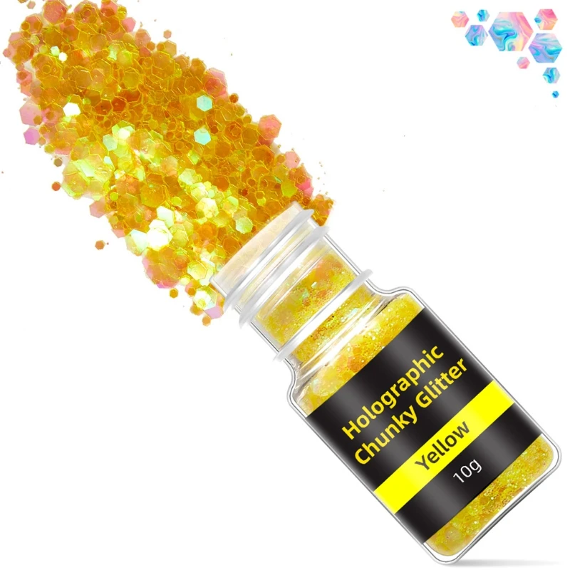 

Holographic Chunky Glitter Sequins Mixed Flakes Set DIY Crafts Nail Art Stickers