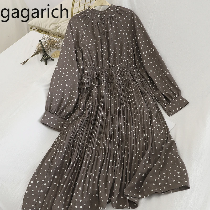 Gagarich женское платье Корейская женская тонкая талия плиссированная волна точка
