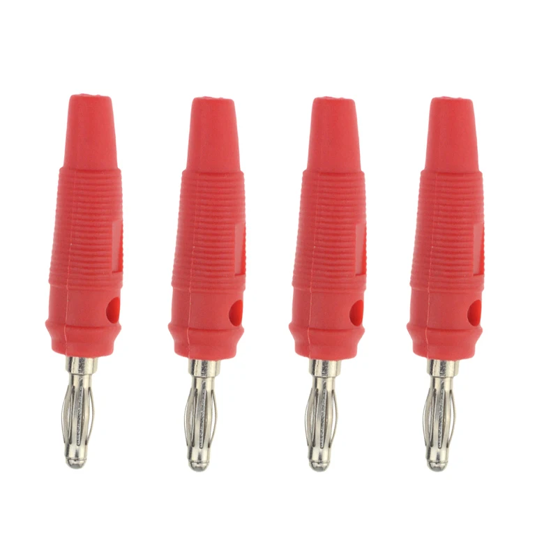 4pcs RED 4 шт. 4 мм Аудио вилка штекерного типа динамика посеребренные соединители красный черный зеленый желтый синий - Цвет: 4pcs RED