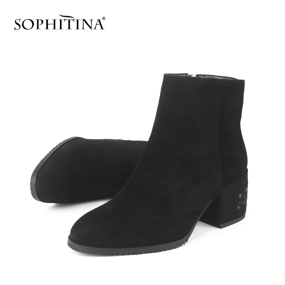 SOPHITINA/шерстяные ботильоны на меху Высококачественная детская замшевая обувь