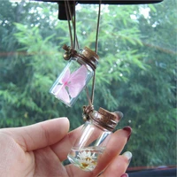 dried flowers perfume essential oil keep glass bottle pendant necklaces women rope chain necklace car jewelry gift