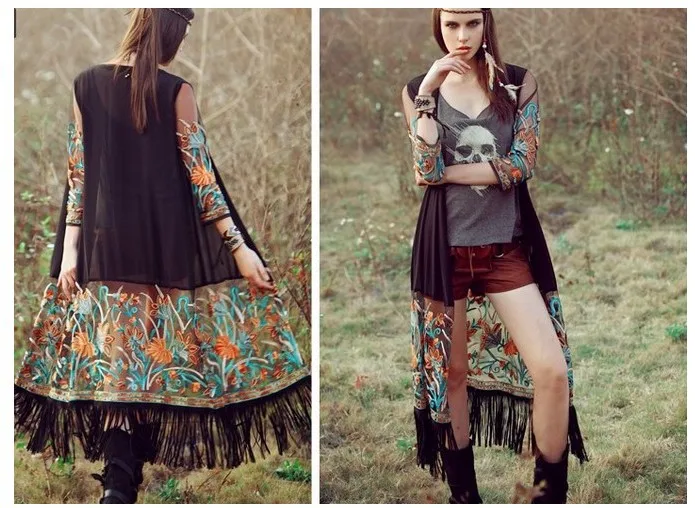 Летнее кимоно в богемном стиле кардиган повседневные Модные женские рубашки