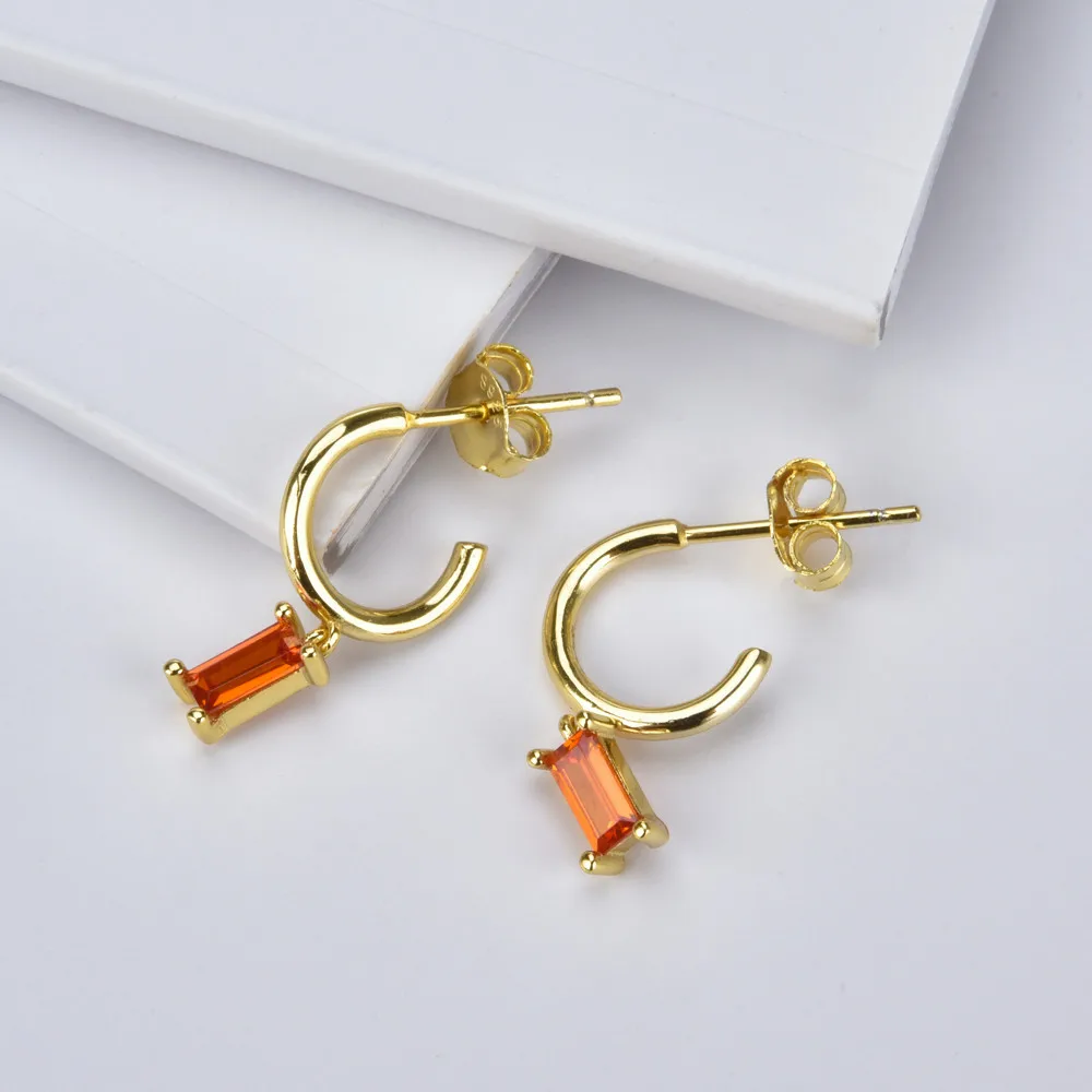 Kikichicc 925 пробы серебряные мульти зеленые Золотые круглые серьги маленькие
