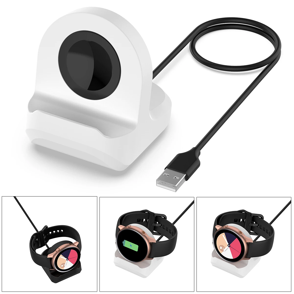 Беспроводная зарядная док станция для быстрой зарядки Samsung Galaxy Watch Active SM R500