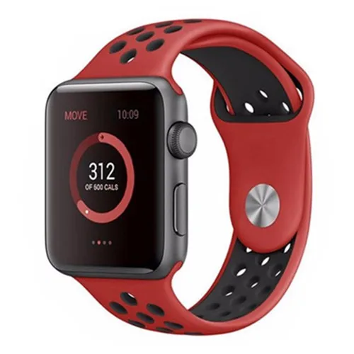red black 7 Ремешок Silikon pulseira nato futr apple Uhr 4 группа 42 мм 38 мм iwatch серия 44 мм 40 мм Atmungsaktiv наручная повязка apple uhr - Цвет ремешка: red black 7