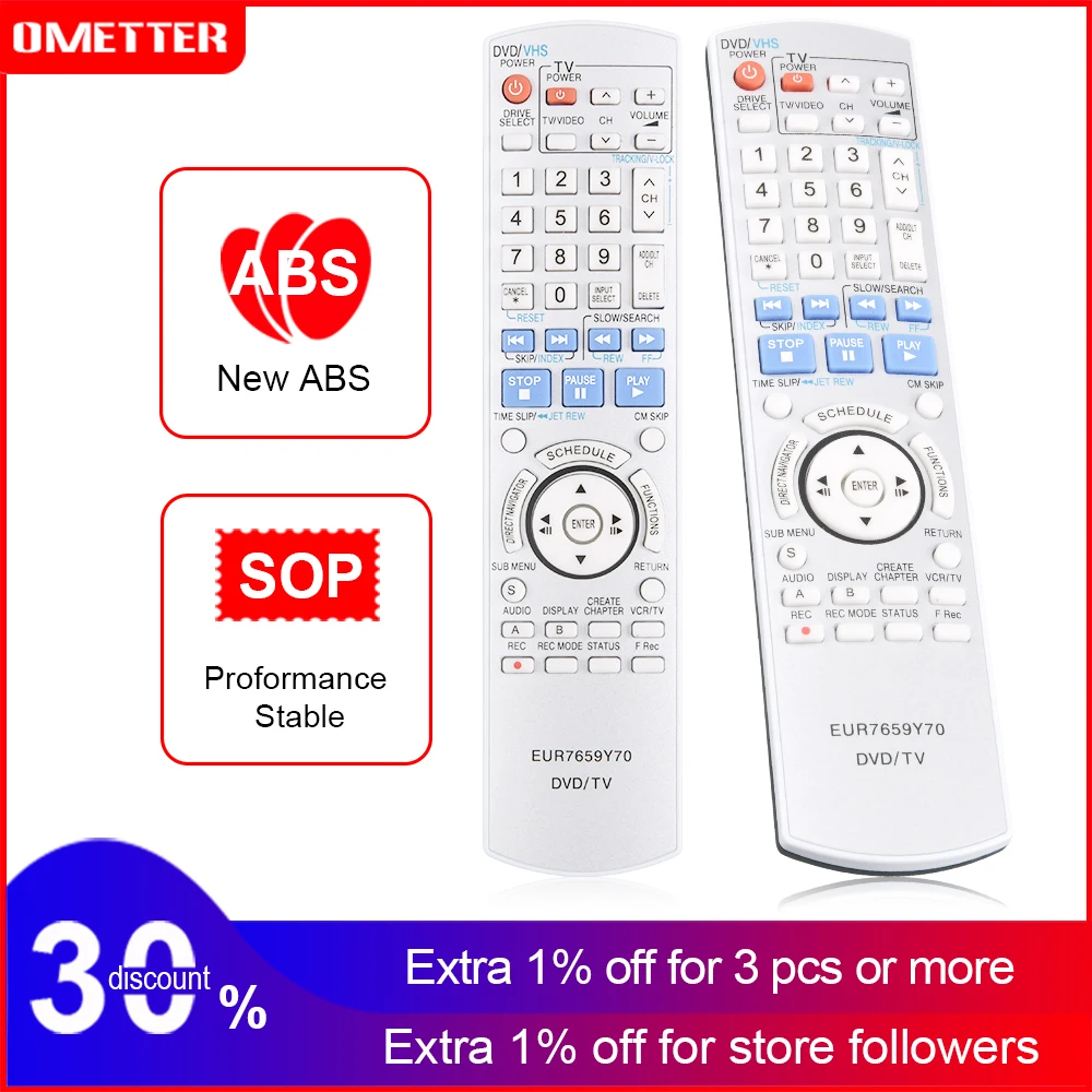 Suitable for Panasonic TV/DVD combination remote control EUR7659Y70 DMR-ES25 DMR-ES25S DMR-ES35 DMR-ES10 DMR-ES10K ES10P ES10S
